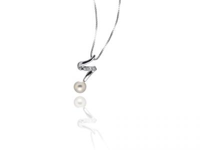 Collana in Oro Diamanti e Perla ø 7 mm
